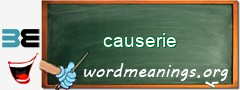 WordMeaning blackboard for causerie